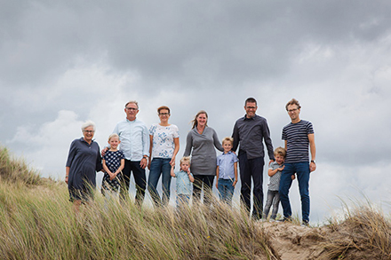 Familiefotografie en groepsfotografie in de duinen