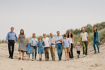 familiefotografie, grote groep, zandvoort
