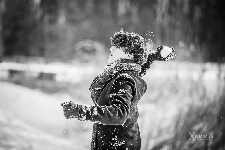 Kinderfotografie in de sneeuw Vijfhuizen