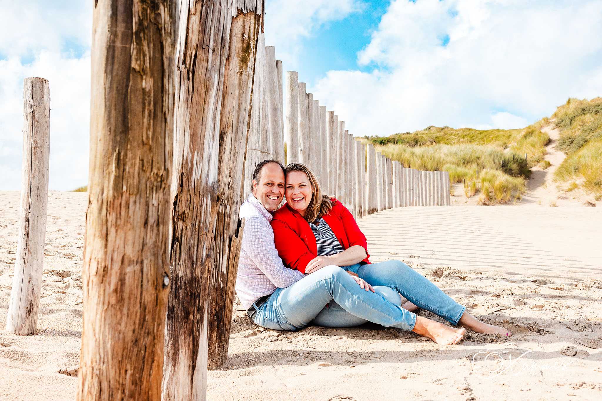 Fotoshoot familie aan de kust van Bloemendaal aan zee