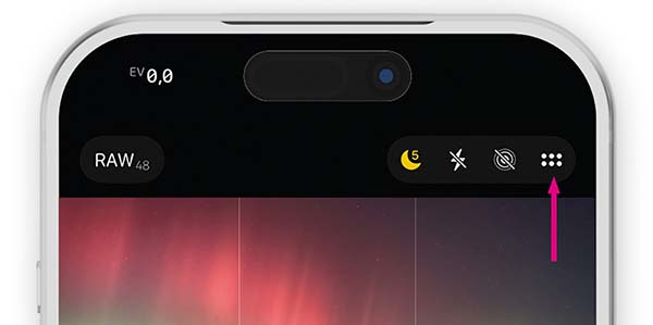 iPhone camera instellingen voor noorderlicht met statief