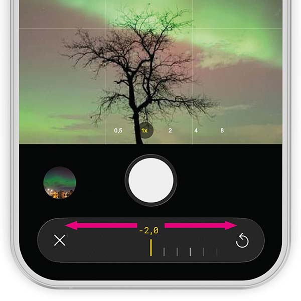 iPhone camera instellingen voor noorderlicht fotografie