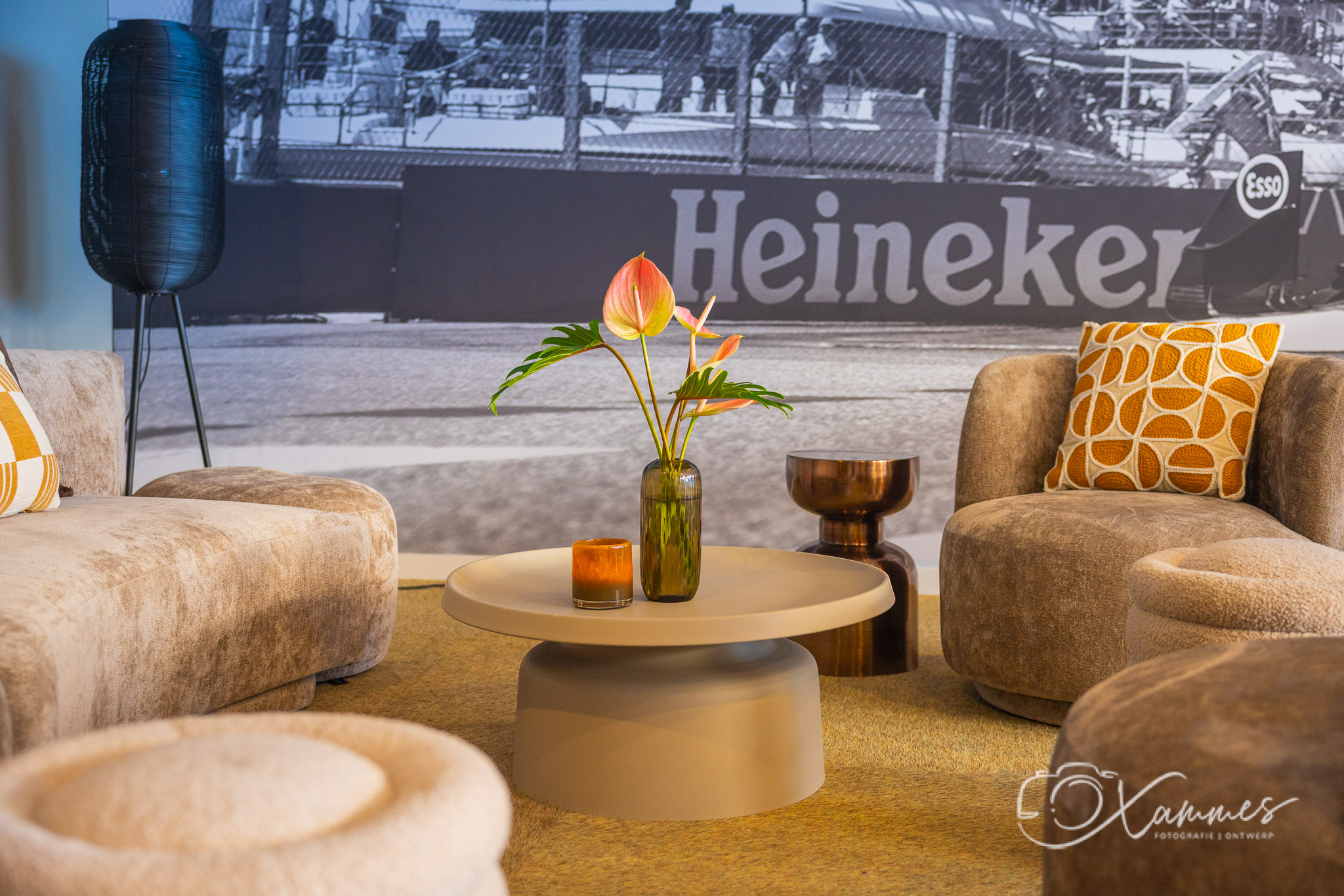 Interieur voor Koolhaas Concepts tijdens de voorbereidingen voor de Formule 1 in Zandvoort