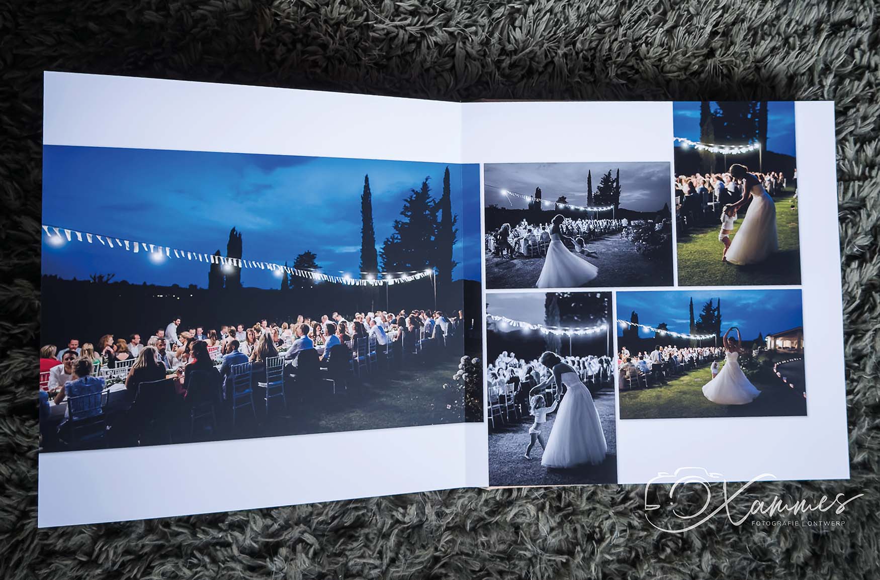 Binnenzijde trouwalbum met zorgvuldig gekozen trouwfoto’s